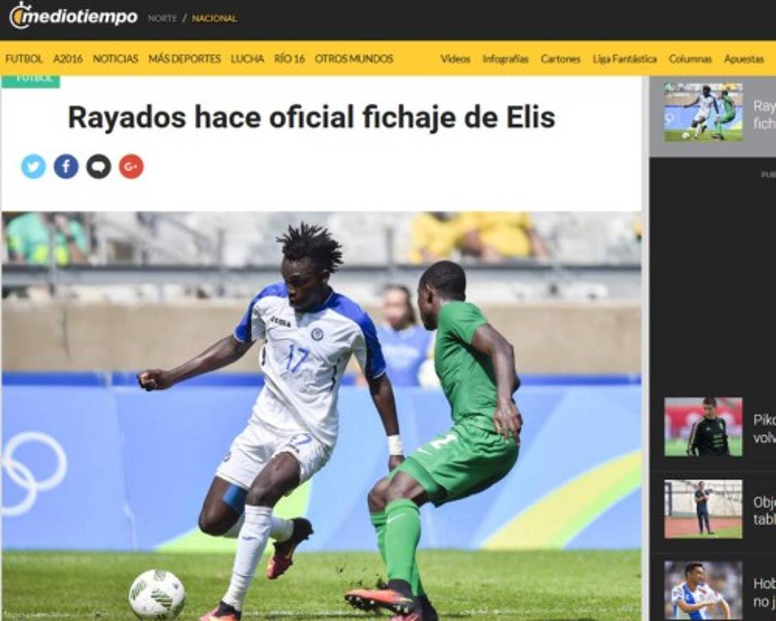 La prensa mexicana sobre Alberth Elis: 'Monterrey ficha a la joyita hondureña'