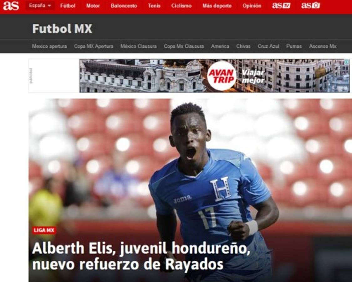 La prensa mexicana sobre Alberth Elis: 'Monterrey ficha a la joyita hondureña'