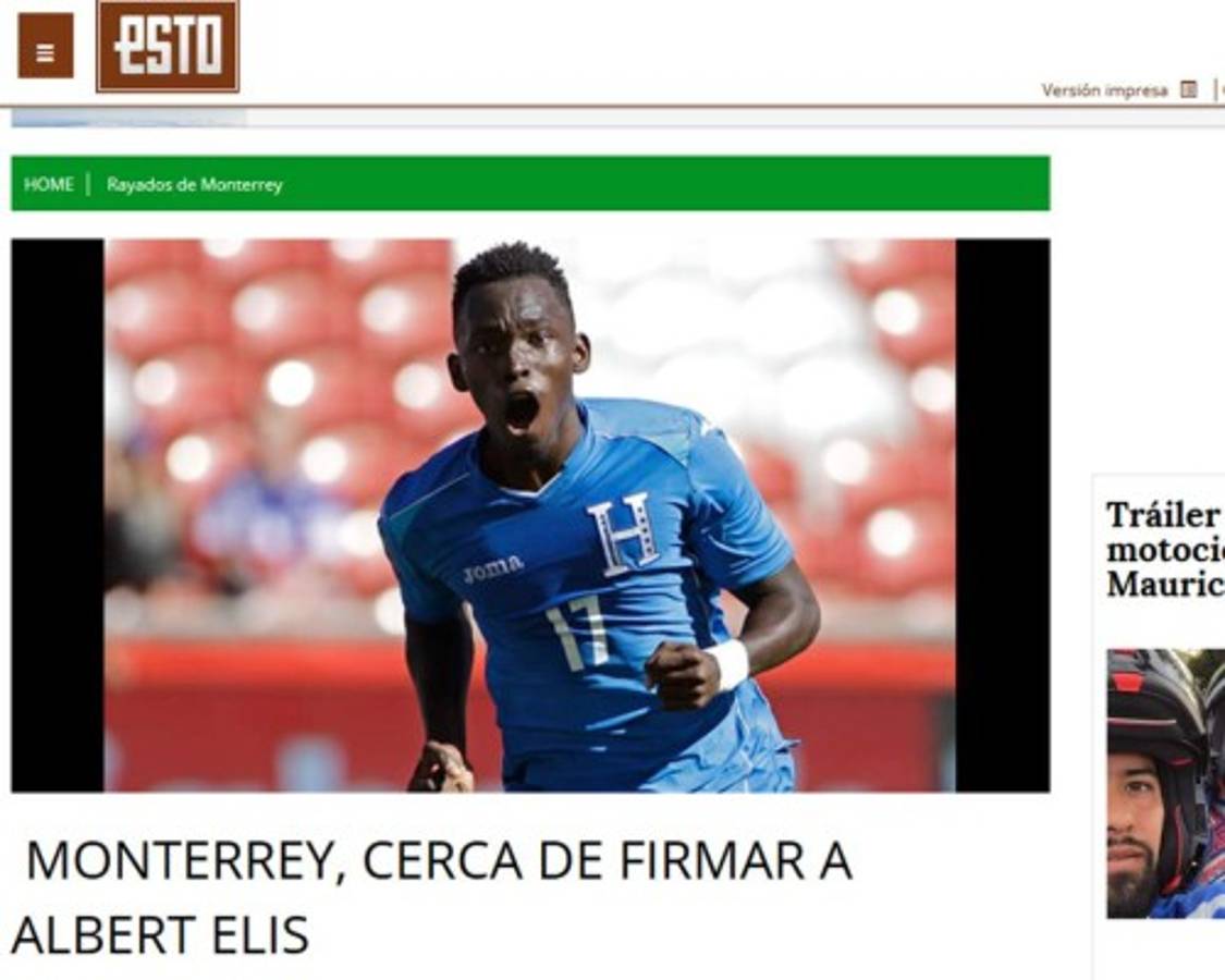 La prensa mexicana sobre Alberth Elis: 'Monterrey ficha a la joyita hondureña'