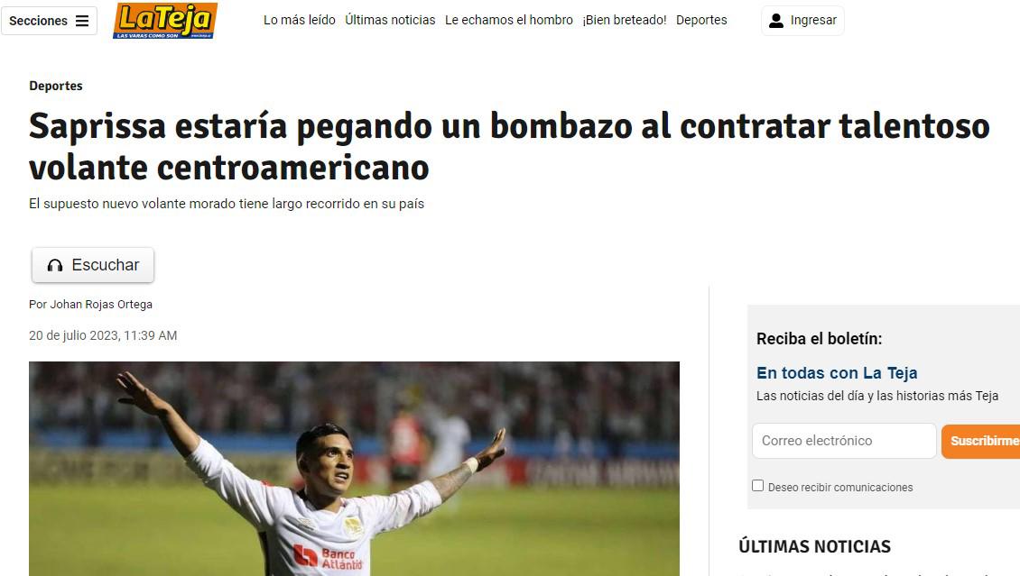 La prensa reacciona al fichaje de Michaell Chirinos por el Saprissa ¿Qué dicen en Costa Rica? Alucinan con uno de sus golazos