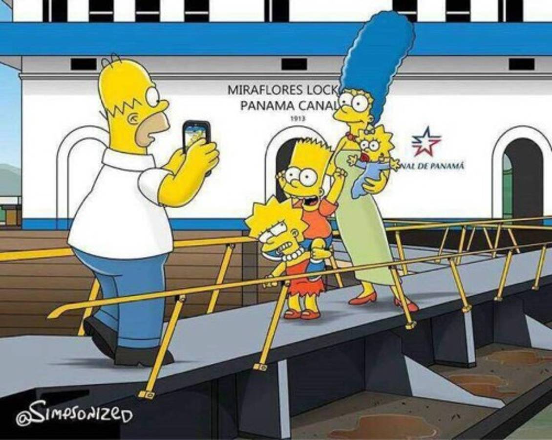 Así se verían Los Simpson en Costa Rica y Panamá. ¡Atención con Navas y Román!