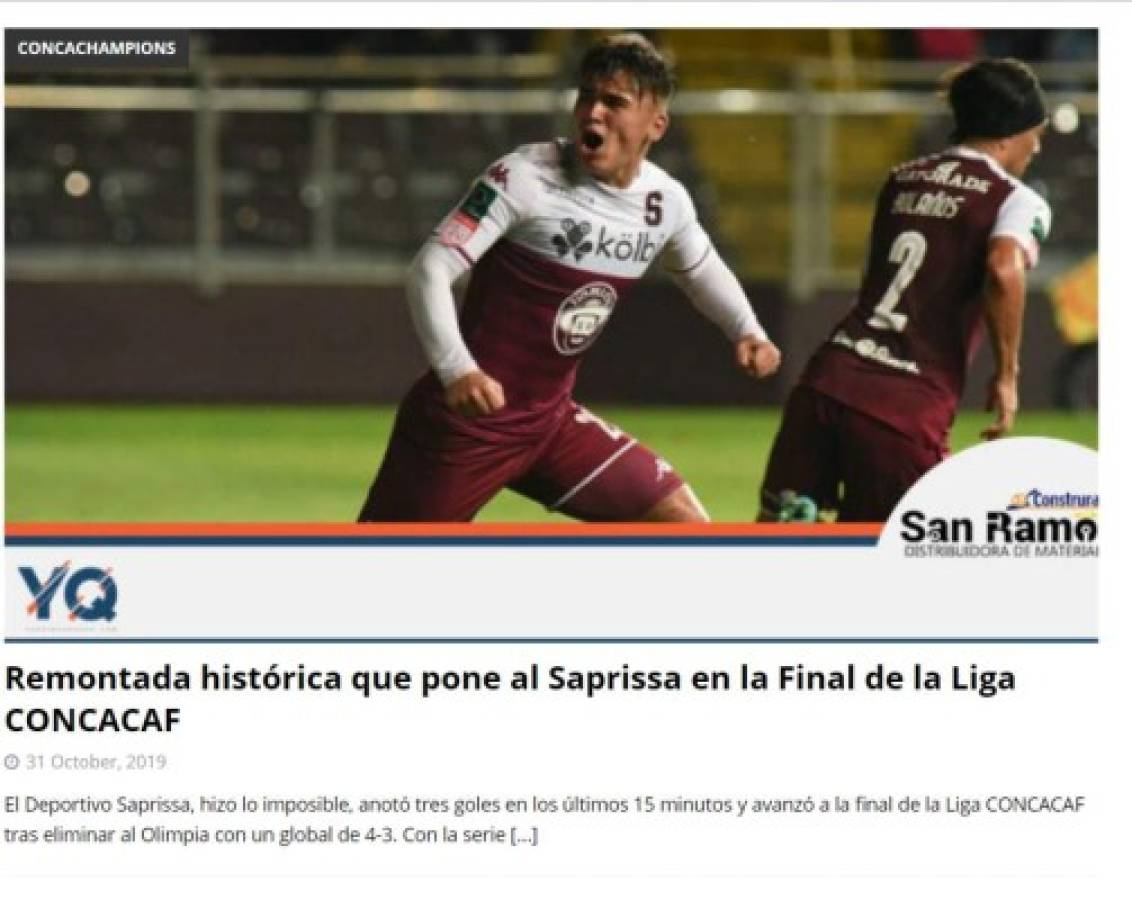 ¡Terrorífica! Prensa de Costa Rica y El Salvador destrozan al Olimpia y Alianza