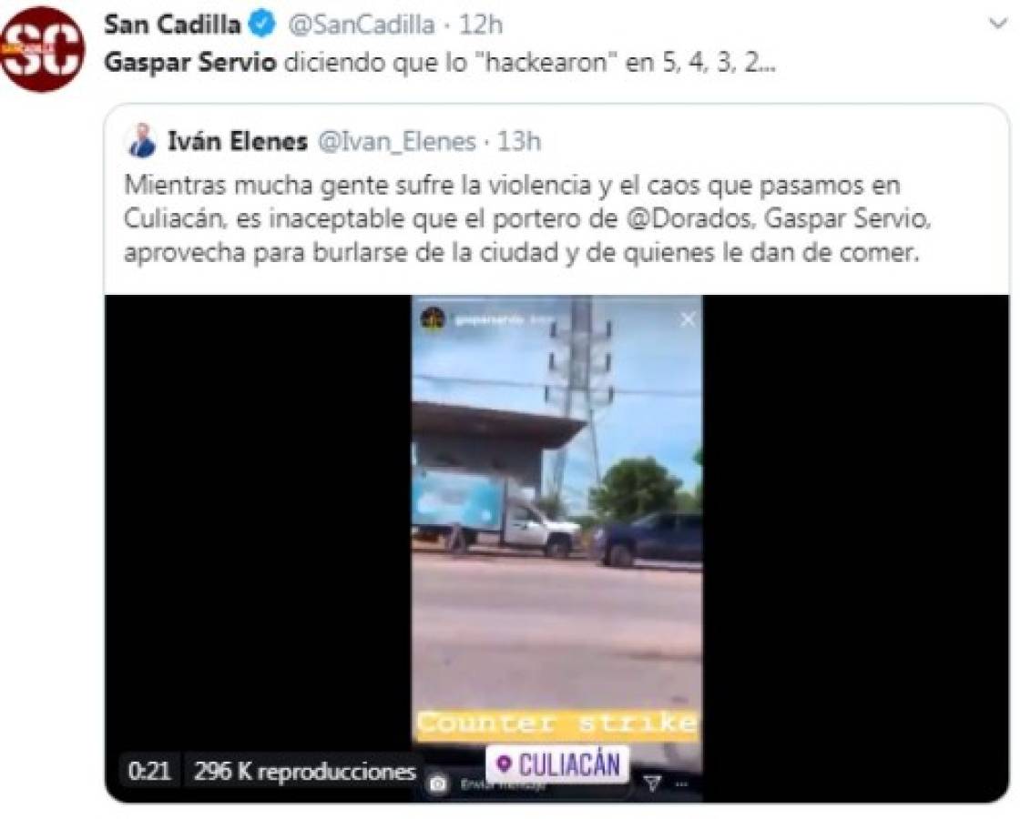 Lo que dicen en redes sociales de Gaspar Servio tras su polémico vídeo en Culiacán: 'Futbolista sin cerebro' 