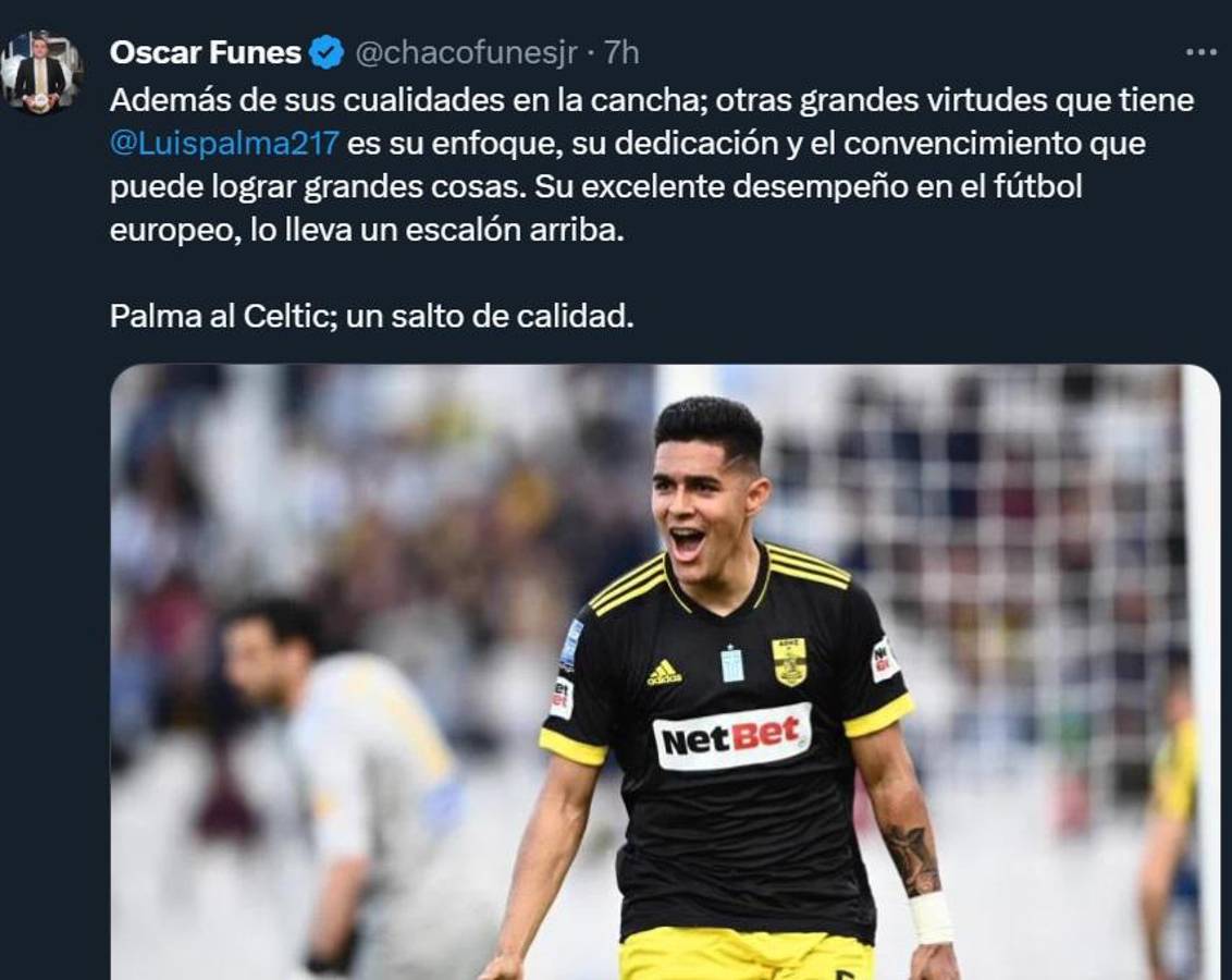 “Luis Palma entre los más caros”, “Jugará Champions League”: La reacción de la prensa al fichaje del hondureño con el Celtic de Escocia