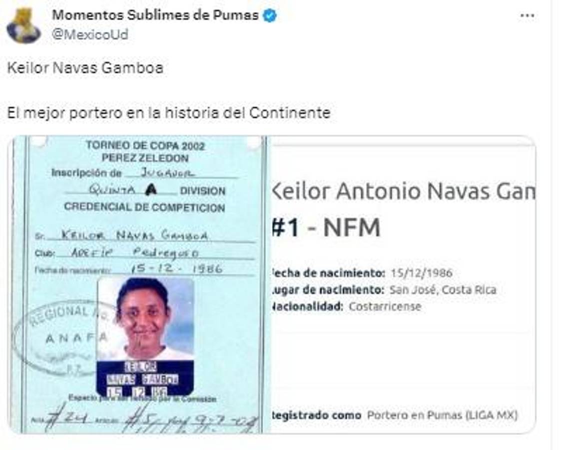 Lo que Keylor Navas nunca esperó de la Liga MX: revelan el verdadero nombre del portero de Pumas y Costa Rica