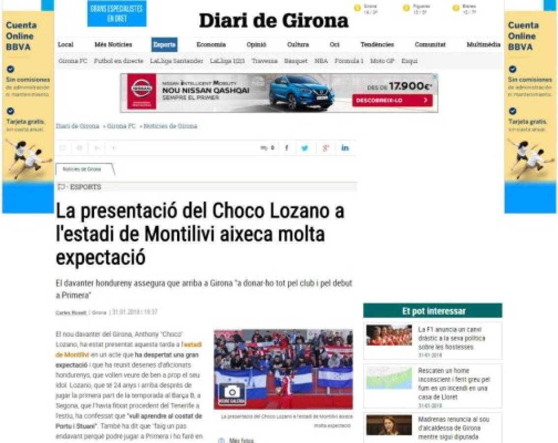 Así le hacen portadas a 'Chocogol' en España tras fichar por el Girona