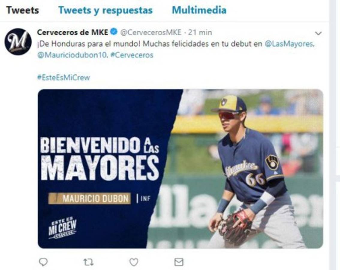 Él es Mauricio Dubón, el segundo beisbolista hondureño en jugar en la MLB