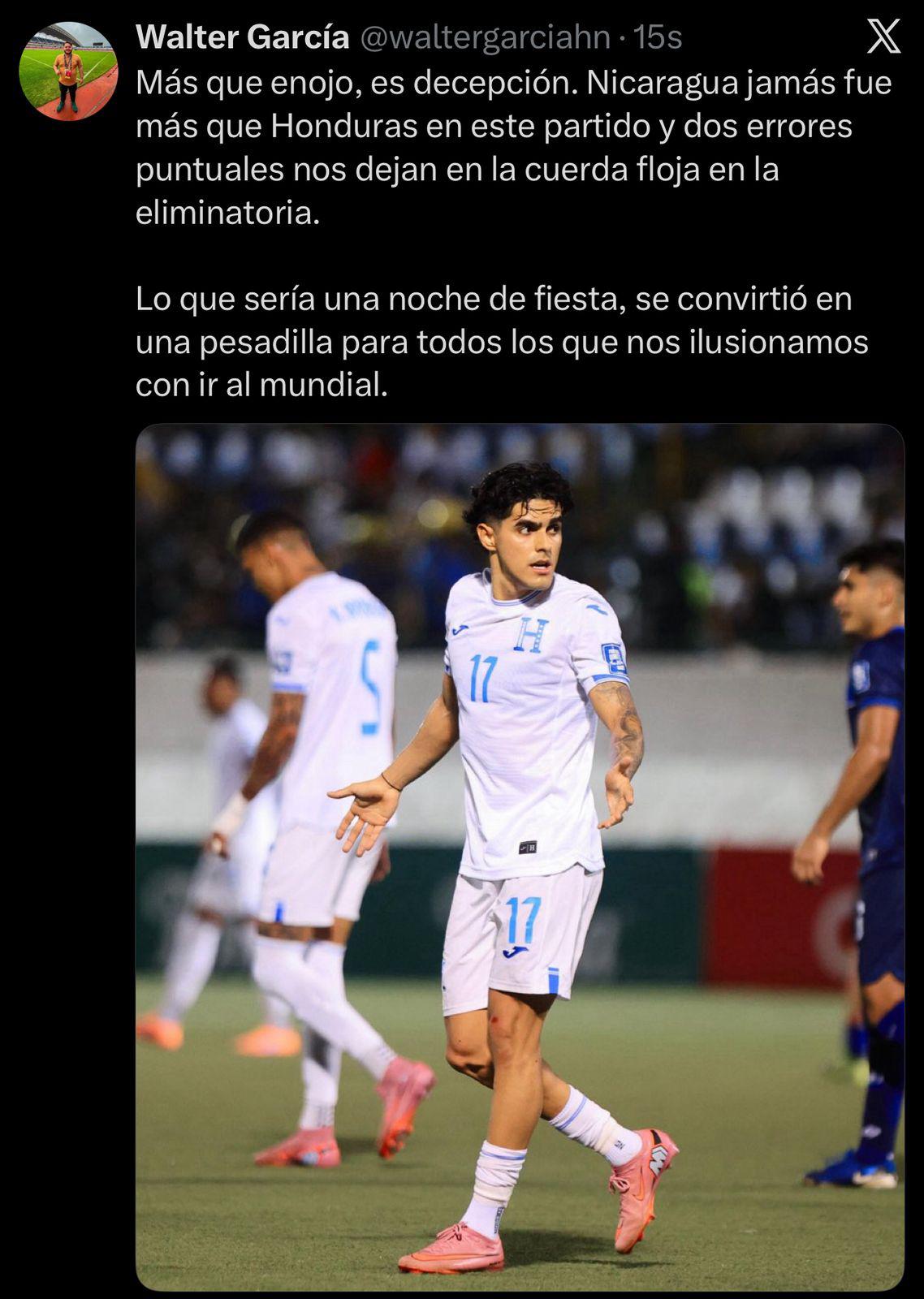 Vergonzoso, Somos el hazmerreír: señalan al culpable de la caída de Honduras ante Nicaragua en la Eliminatoria