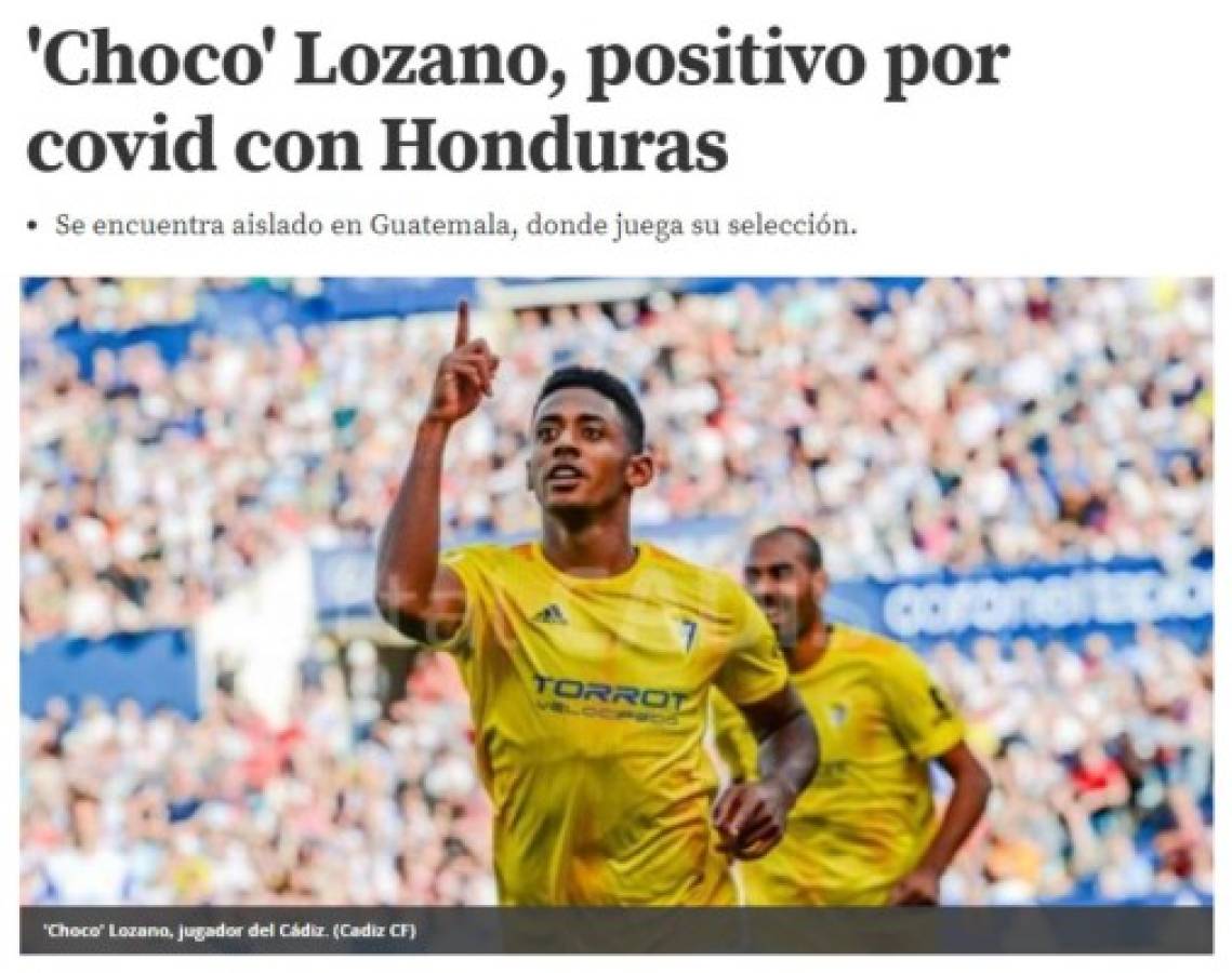 Así reacciona la prensa española tras confirmarse el contagio del Choco Lozano por Covid-19