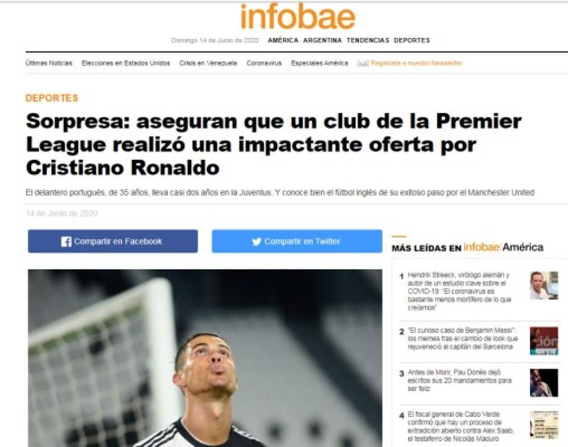 Mercado de fichajes: Ofertón por Cristiano Ronaldo, sorpresivas bajas en PSG y el bombazo del Liverpool  