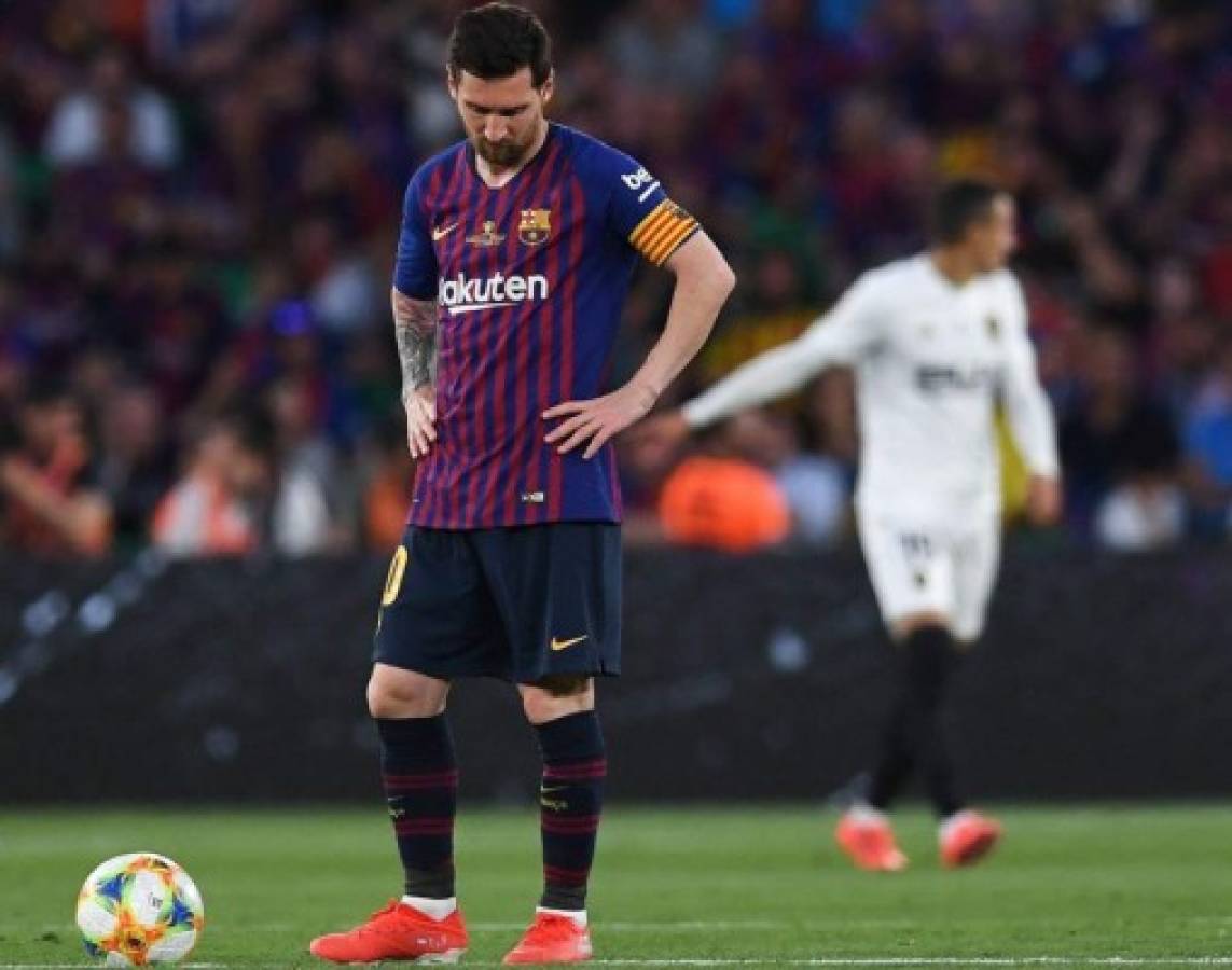 ¡Sin palabras! Así sufrió Lionel Messi la derrota contra el Valencia en Copa del Rey