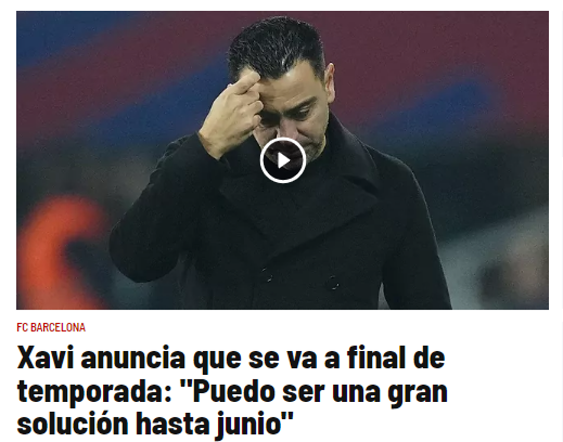 Xavi se va del Barcelona en junio y la prensa reacciona: “Se acabó la farsa; adiós a LaLiga”