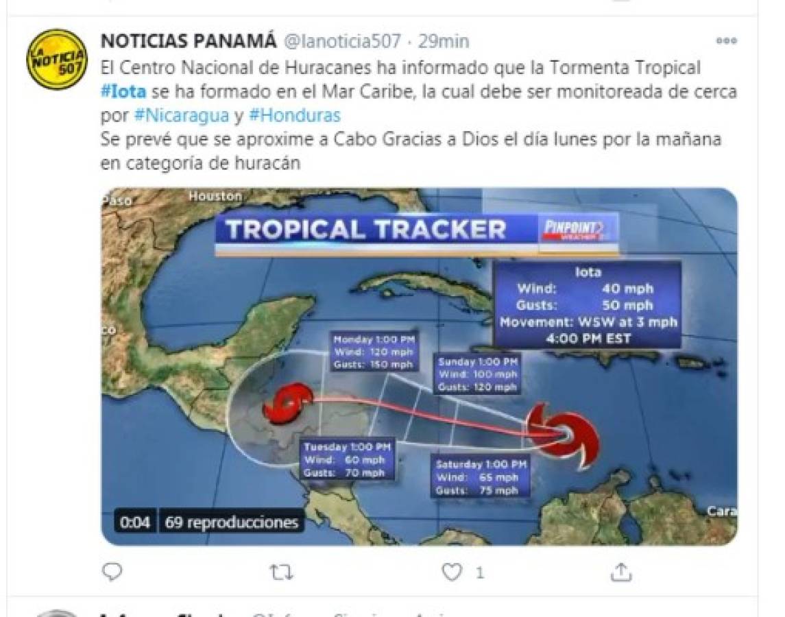 Lo que se dice del Huracán Iota: 'Traerá inundaciones y vientos mortales a Centroamérica'