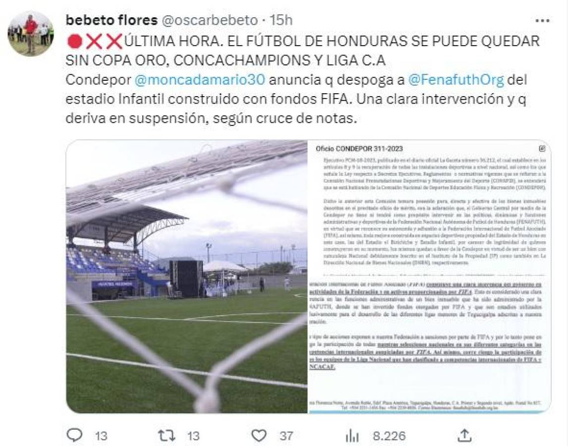 Así reacciona la prensa deportiva al enorme conflicto entre Condepor y Fenafuth: “Bienvenidos a Honduras...”