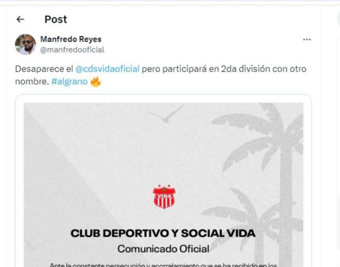 Conmoción por desaparición del CDS Vida: la prensa deportiva de Honduras señala al culpable y lo que pasará