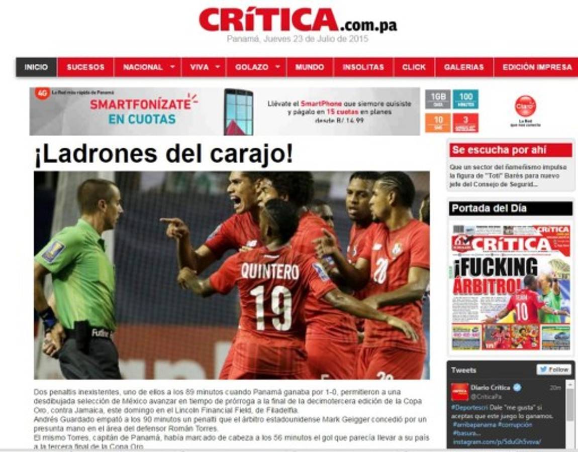 Principales portadas de México, Panamá y el mundo tras el México-Panamá