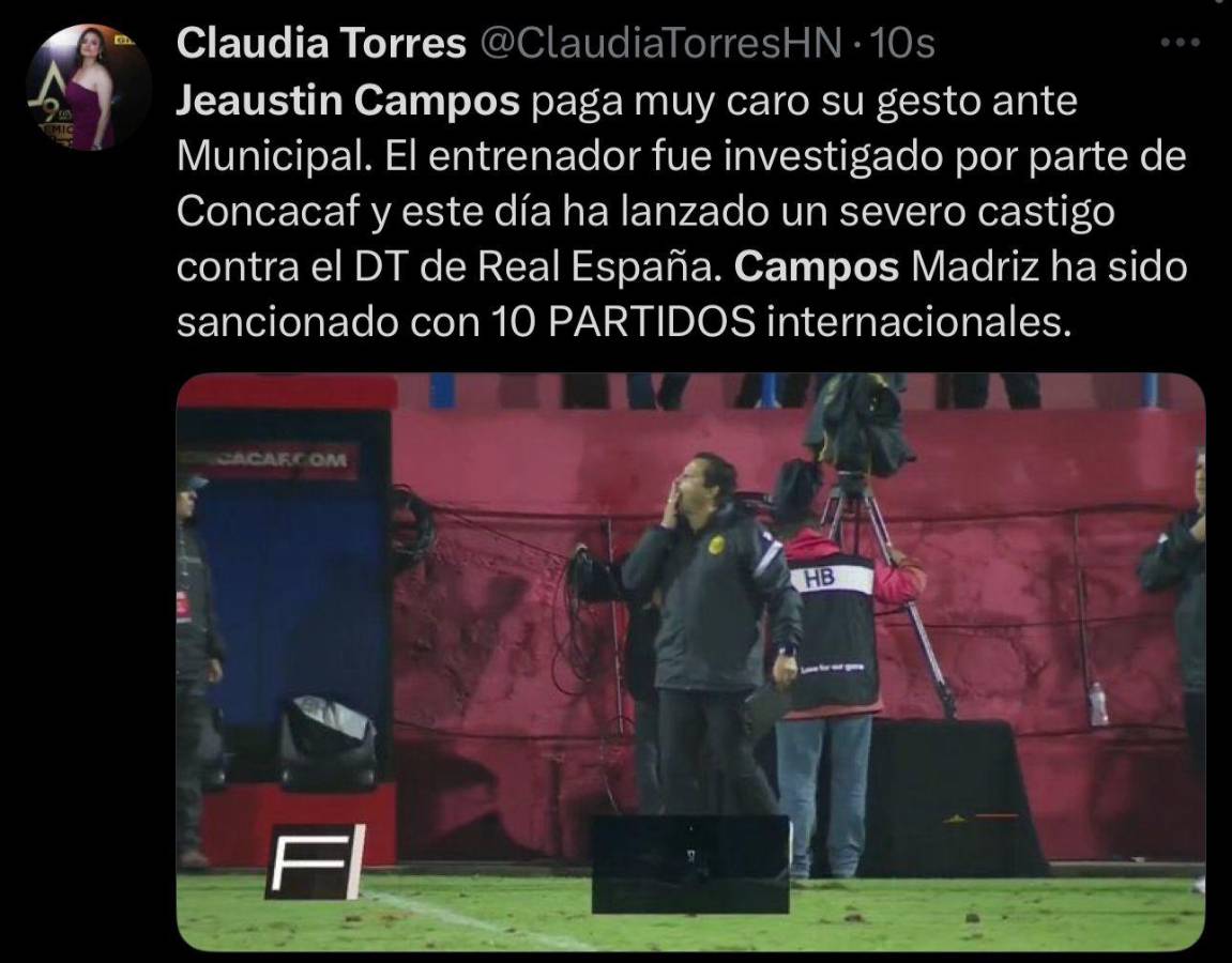 Le salió caro: la prensa tica y hondureña reacciona al castigo de 10 partidos que recibió Campos por parte de Concacaf