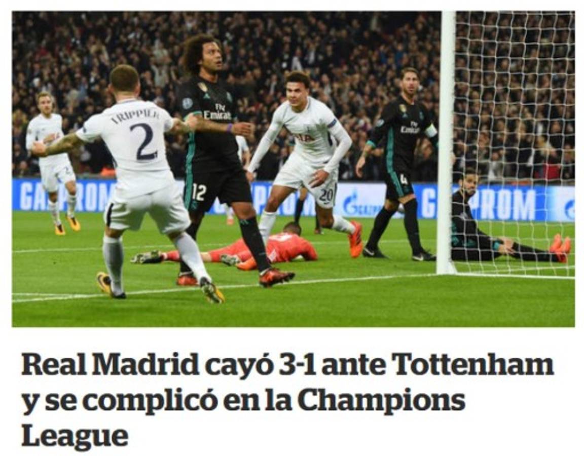 ¡CRISIS! Así reacciona la prensa mundial tras la dura derrota del Real Madrid ante el Tottenham