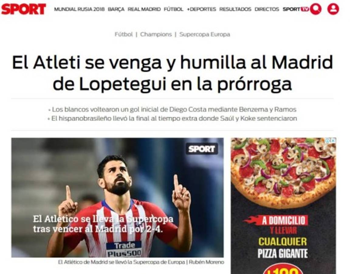 PORTADAS: Así titulan los diarios la derrota del Real Madrid ante el Atlético