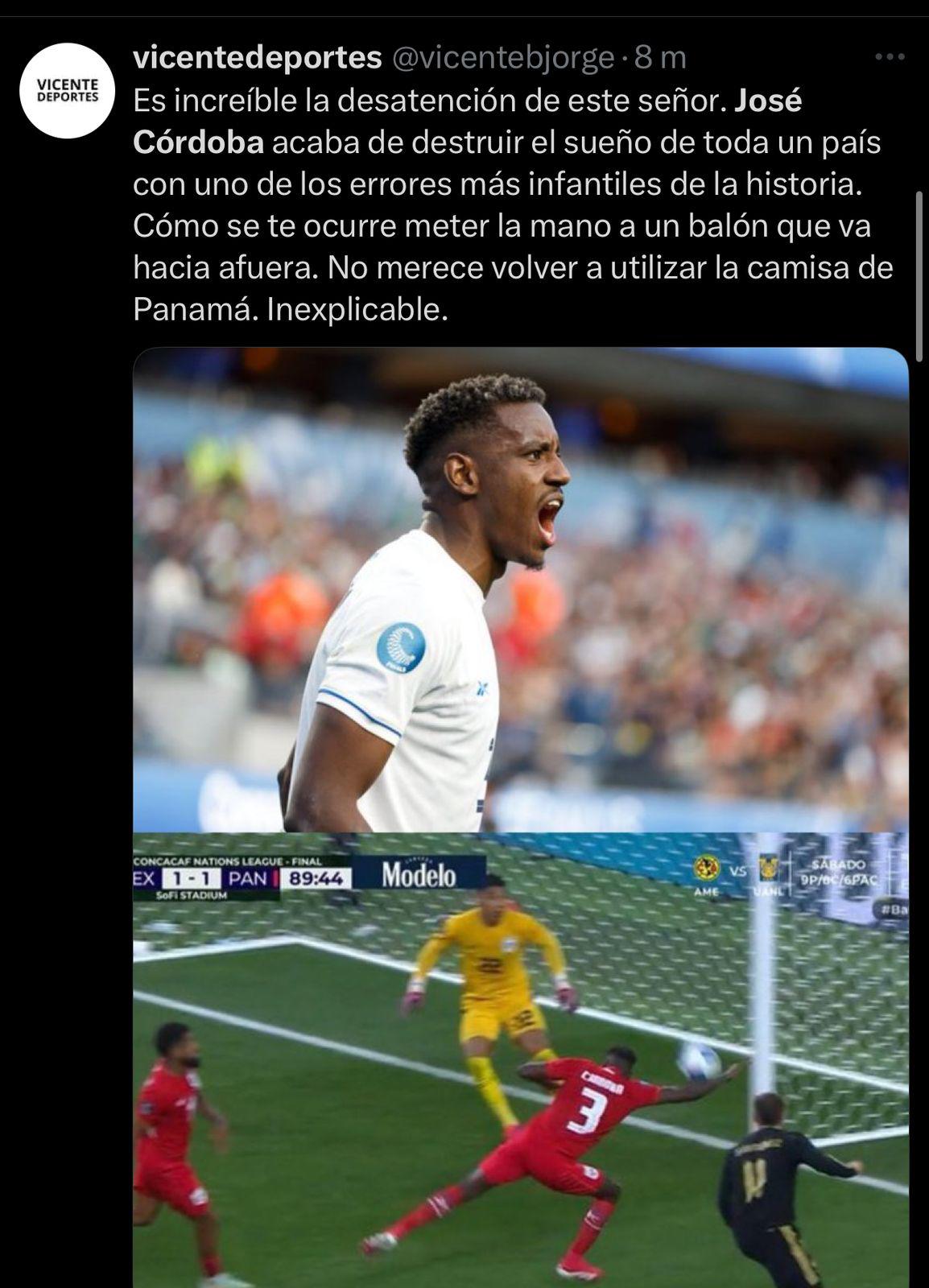 Que lo investiguen las apuestas matan al fútbol: así reaccionan en redes a la mano de Córdoba en la final Panamá-México