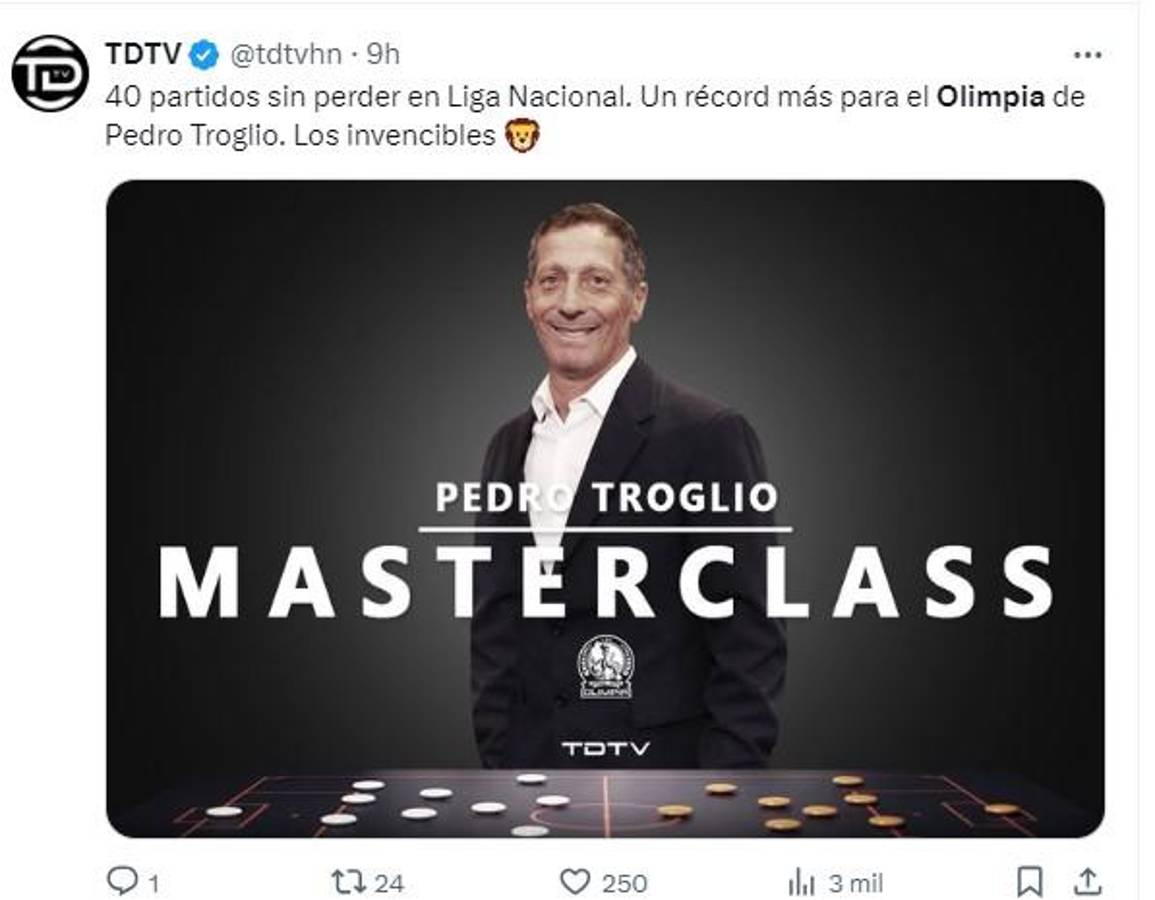 Lo que dice la prensa de Honduras del Olimpia y el impresionante récord que igualó: “De época e incomparable”