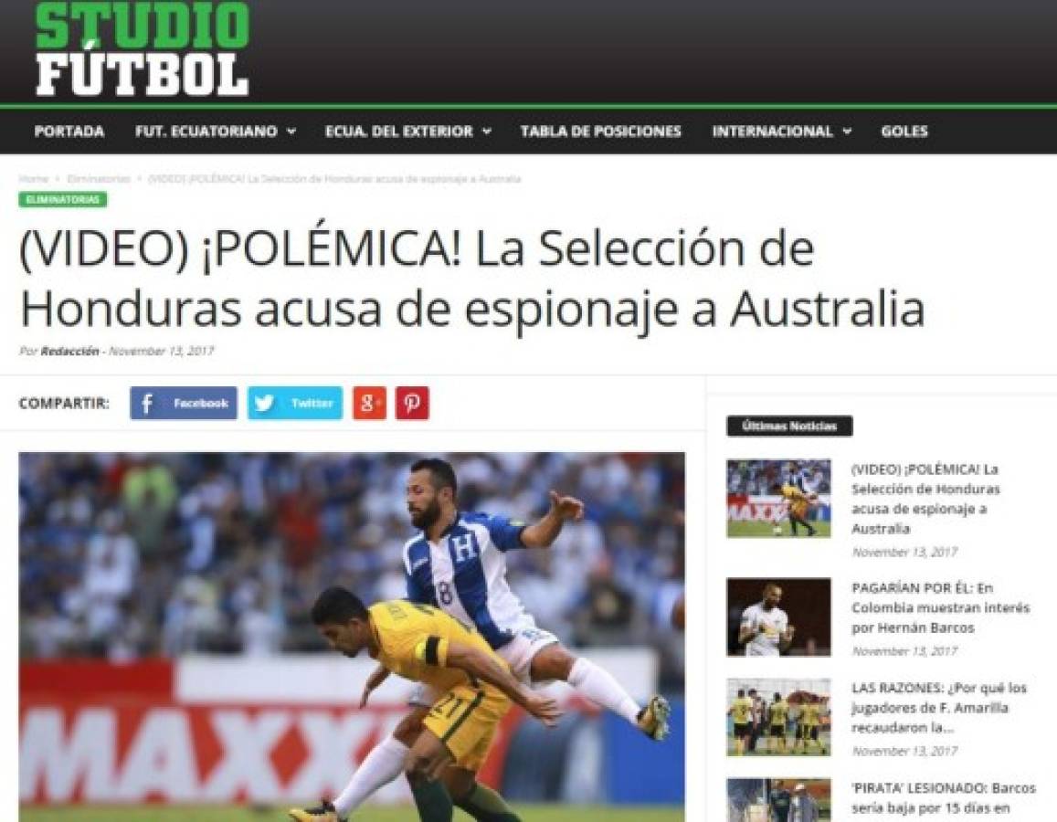 Así cuenta el mundo el espionaje de Australia a la Selección de Honduras