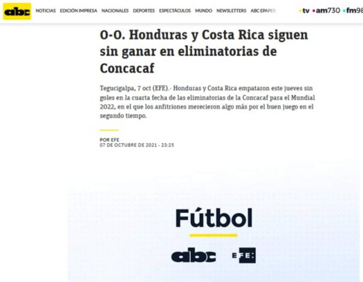 San Keylor, tibio empate y sufriendo: Lo que dice la prensa de Costa Rica del empate con Honduras