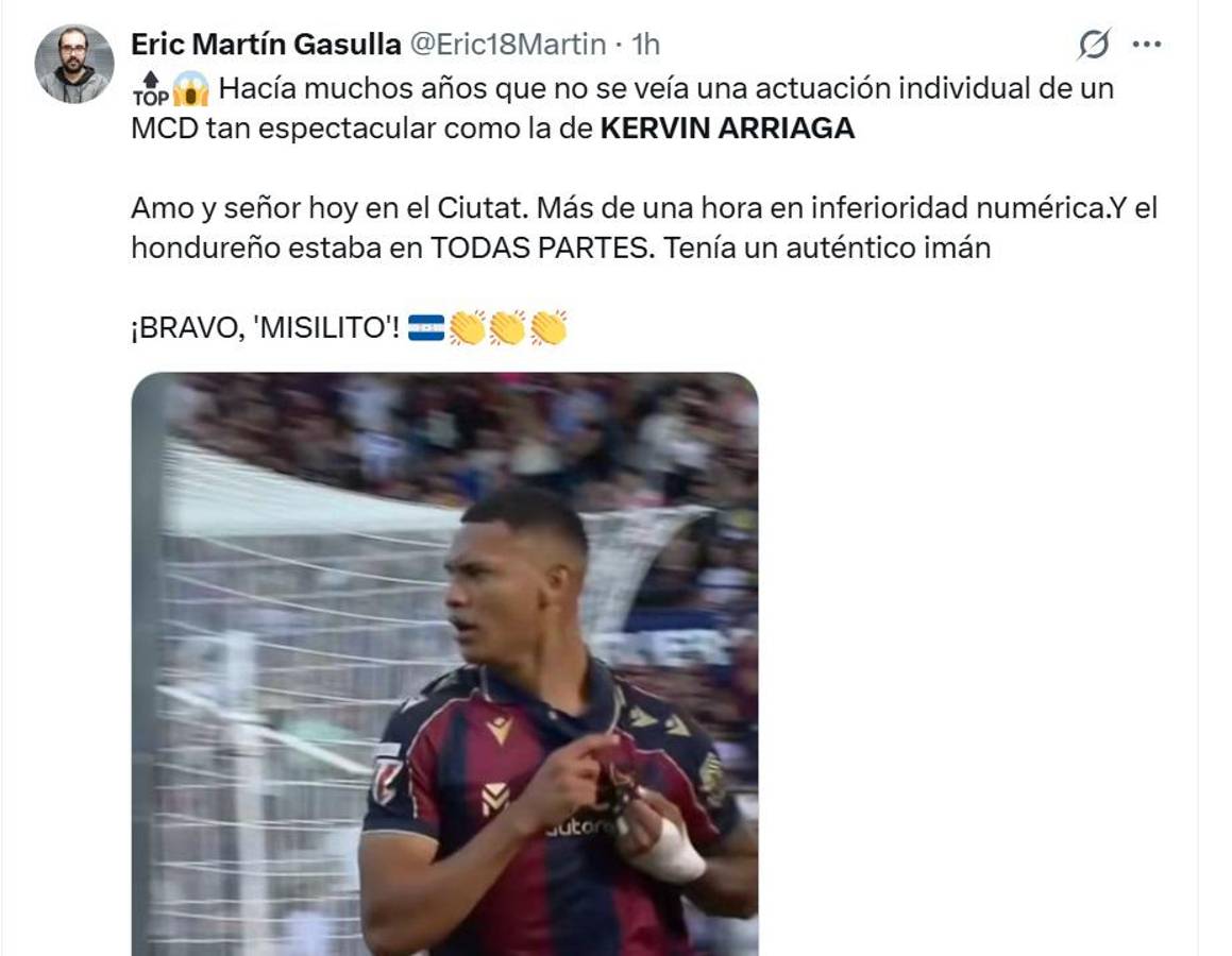 Es dueño del Levante y es una bestia: aficionados explotan tras el gol de Kervin Arriaga en España