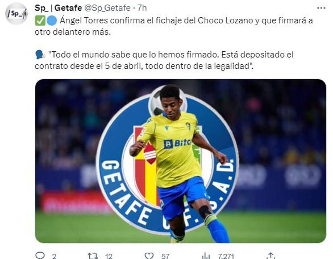 Lo que dice la prensa de España sobre el fichaje del Choco Lozano por el Getafe: “Jugador de rendimiento irregular, pero...”