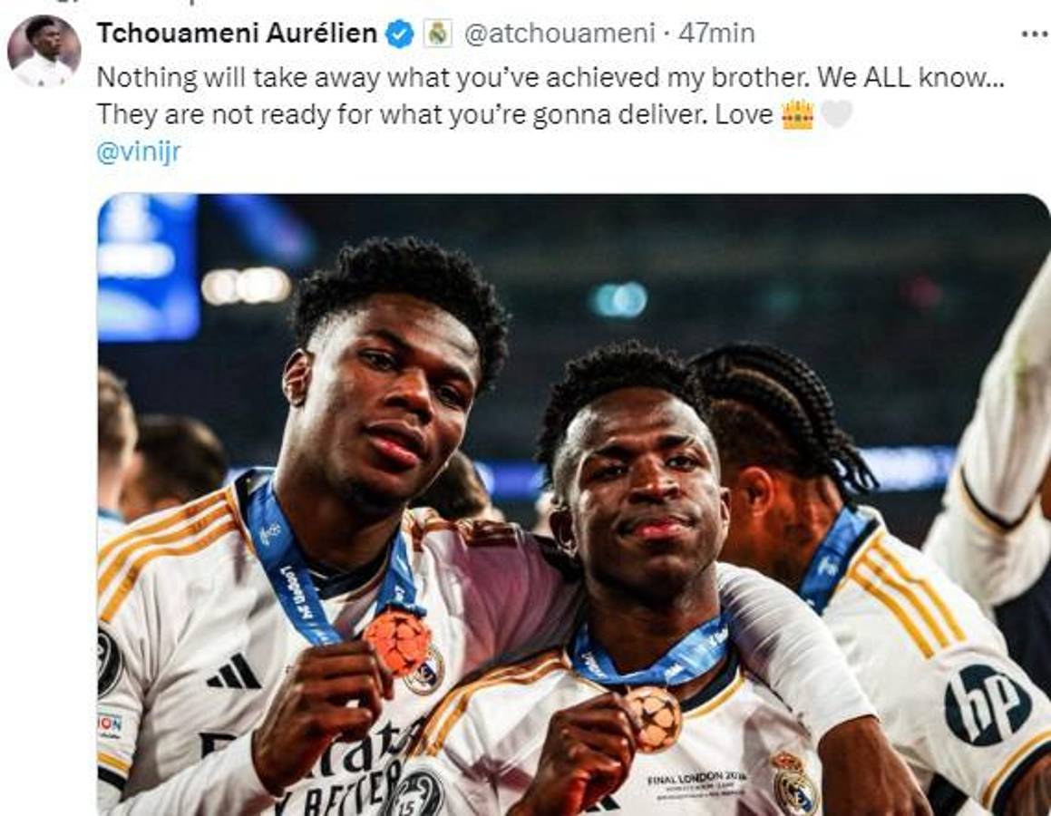 “Vinicius, el mejor”: Los mensajes de jugadores del Real Madrid tras lo sucedido con el Balón de Oro; Camavinga, furioso