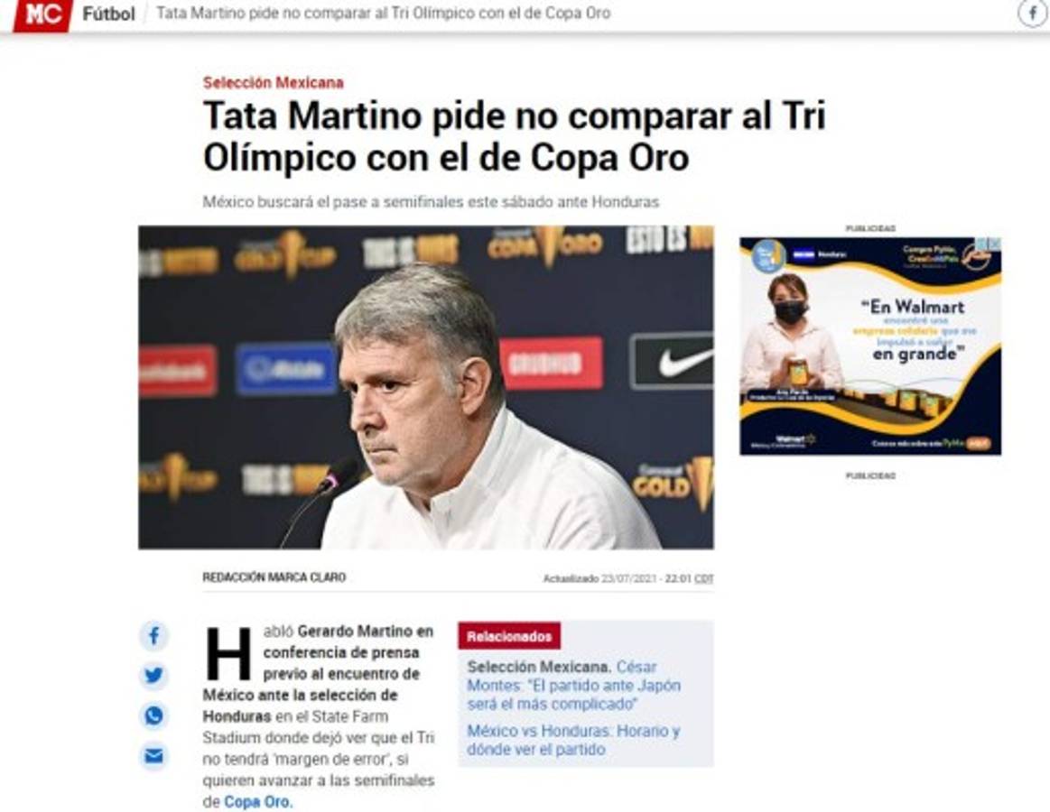 Lo que dice la prensa mexicana sobre el duelo de hoy ante Honduras en Copa Oro: 'Favorito y a demostrar la jerarquía'