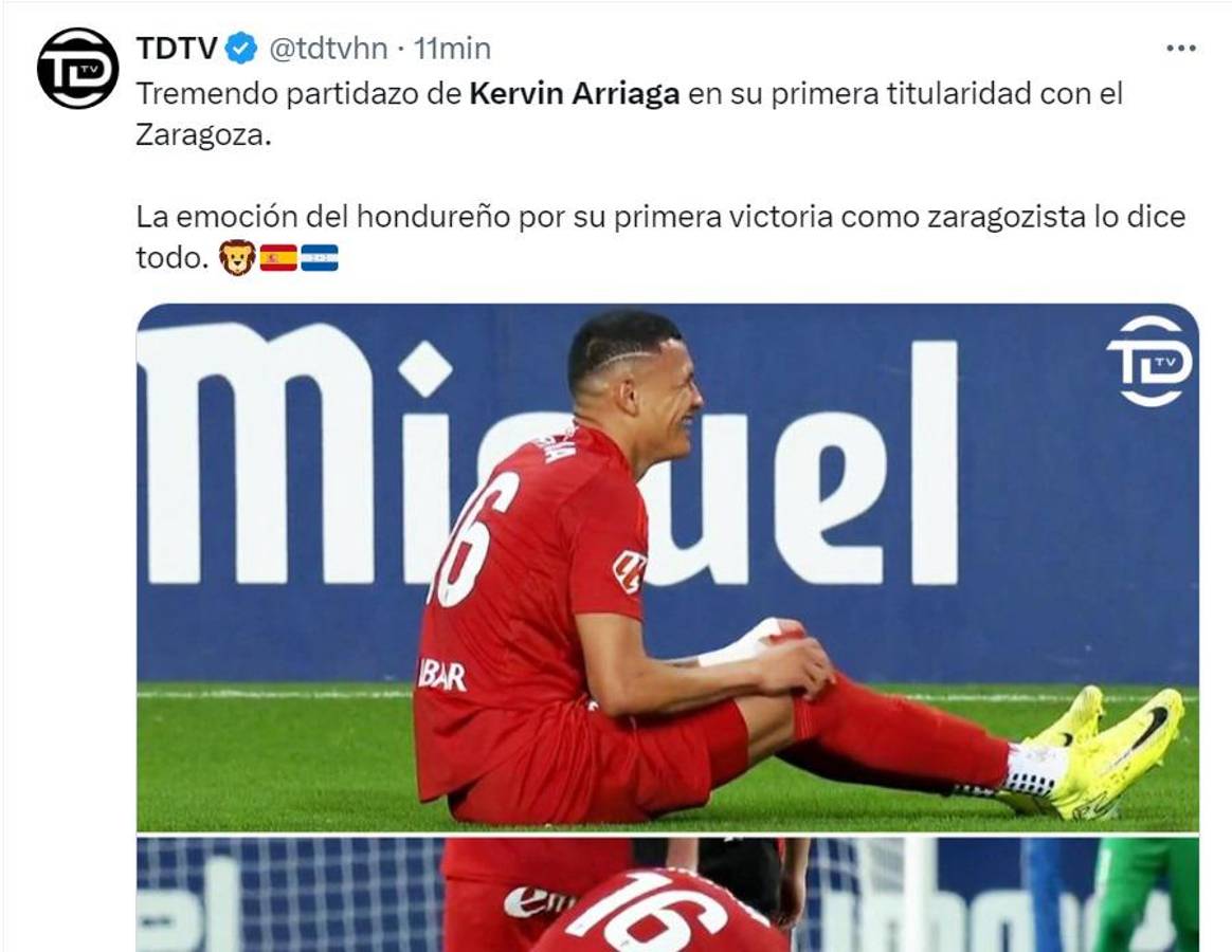 “Estoy enamorado del fichaje de Kervin Arriaga”: aficionados del Zaragoza y periodistas llenan de elogios al hondureño tras victoria contra Málaga