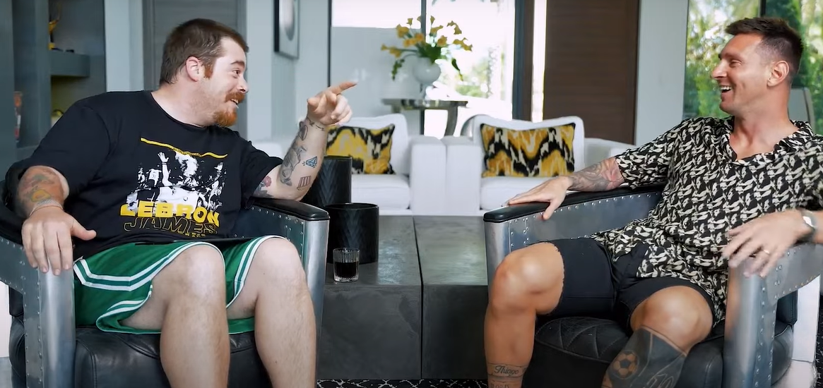 Así es Migue Granados: besó a Messi, se burló de su tatuaje y lo puso nervioso con esta pregunta picante