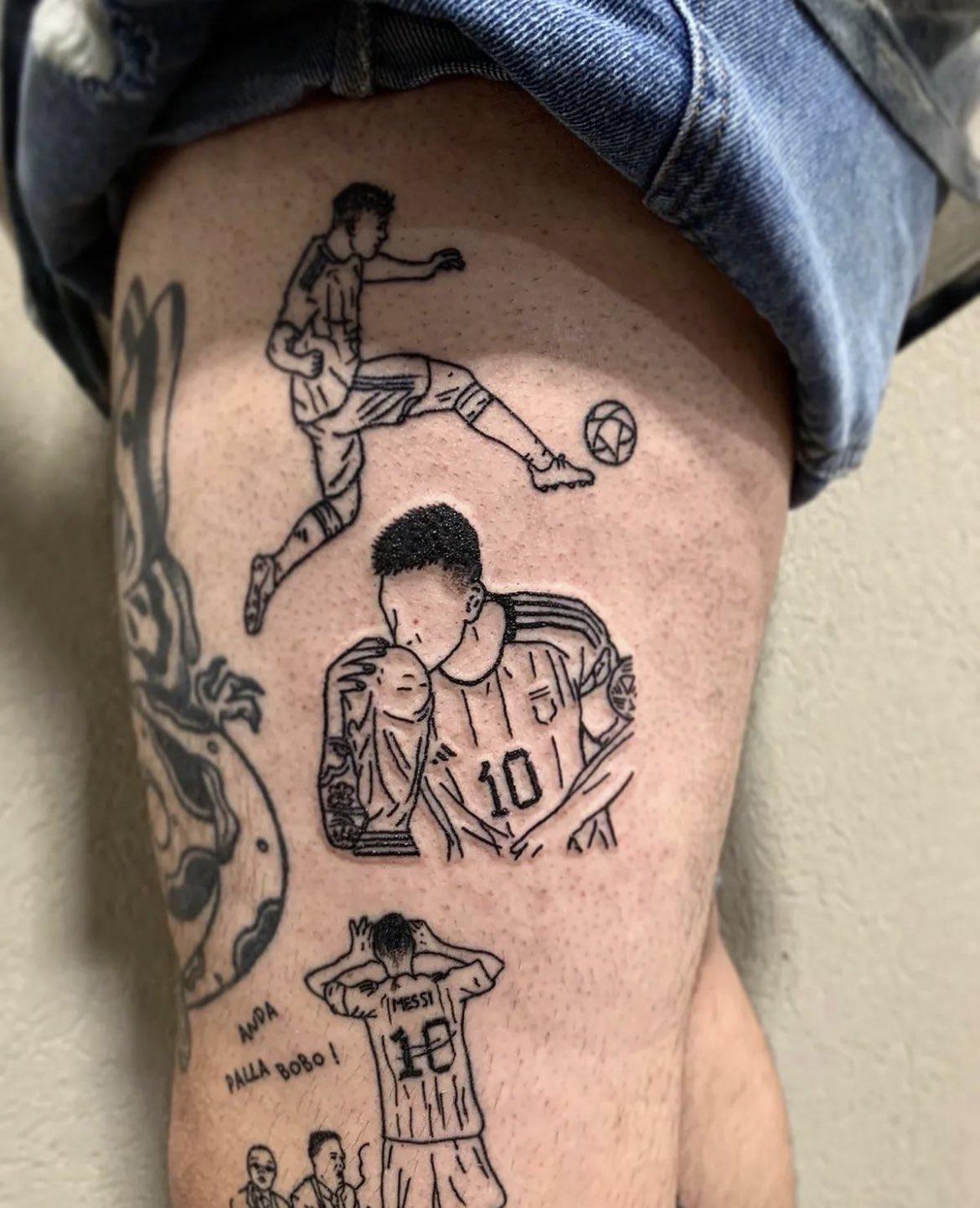 Del “¿qué mirás, bobo?” al beso de Messi a la Copa del Mundo: locura desenfrenada por los tatuajes de Argentina