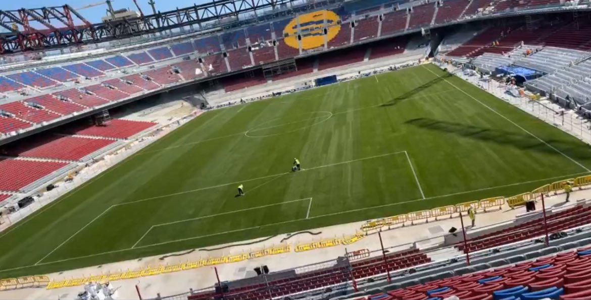El nuevo Camp Nou ya tiene césped: así luce la casa del Barcelona y su regreso está cada vez más cerca