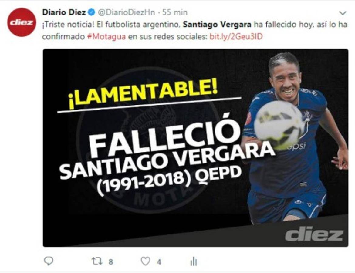 Así despiden jugadores, celebridades y medios de Santiago Vergara