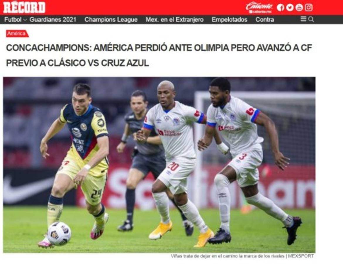 Lo que dice la prensa mexicana sobre el Olimpia: 'Cerca del aztecazo y un equipo sucio'