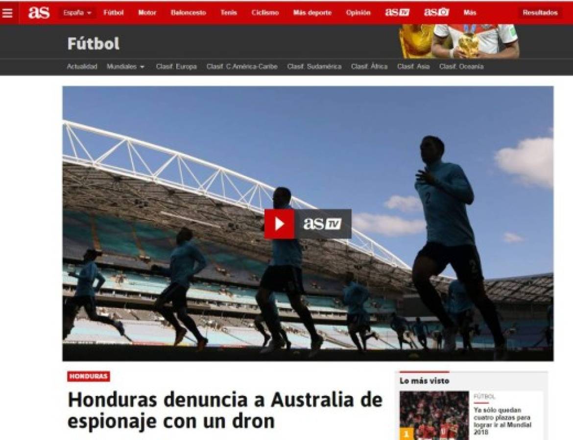 Así cuenta el mundo el espionaje de Australia a la Selección de Honduras