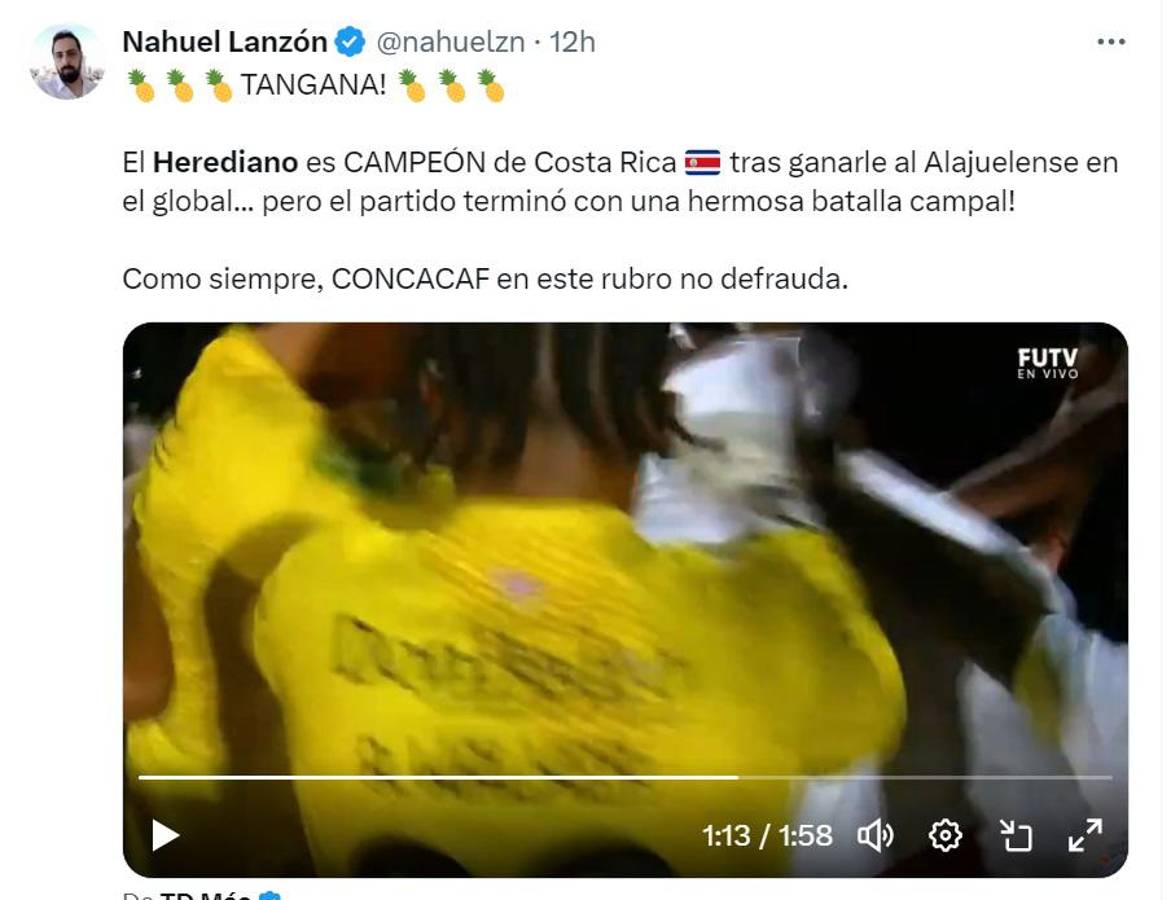 “Vergüenza, malos perdedores”, la escandalosa pelea en la final entre Alajuelense y Herediano en Costa Rica le dio la vuelta al mundo