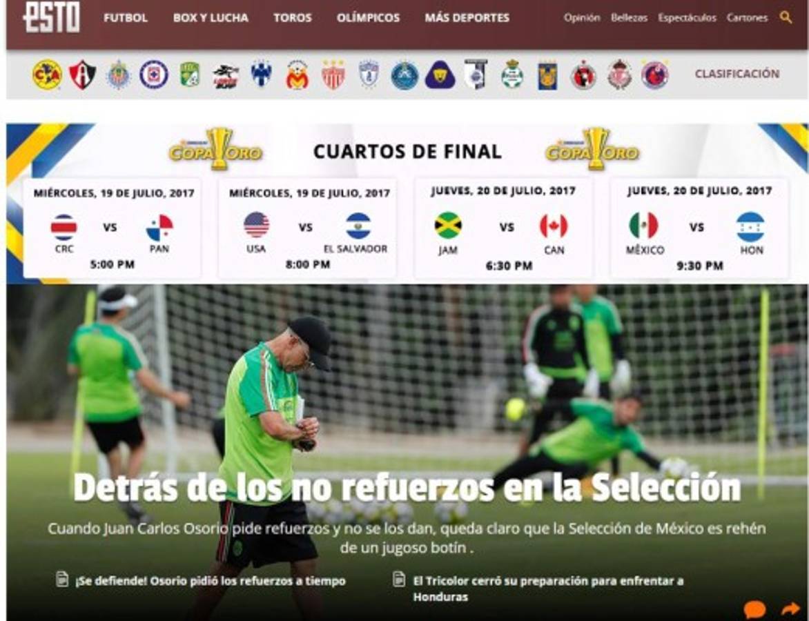 Lo que dice la prensa de México sobre juego ante Honduras: 'Matar o morir'