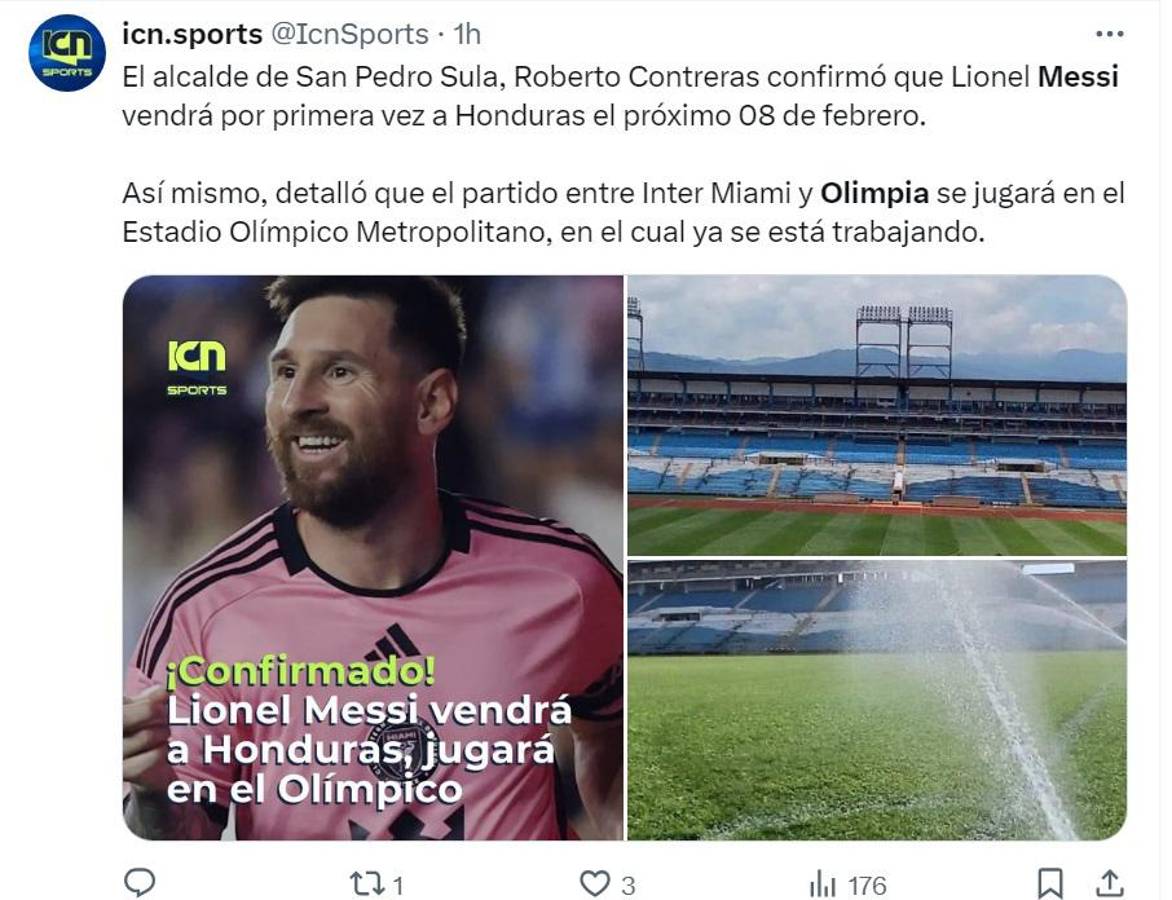 Messi y el Inter Miami generan opiniones por el amistoso en Honduras: “San Pedro Sula será la capital de Centroamérica”