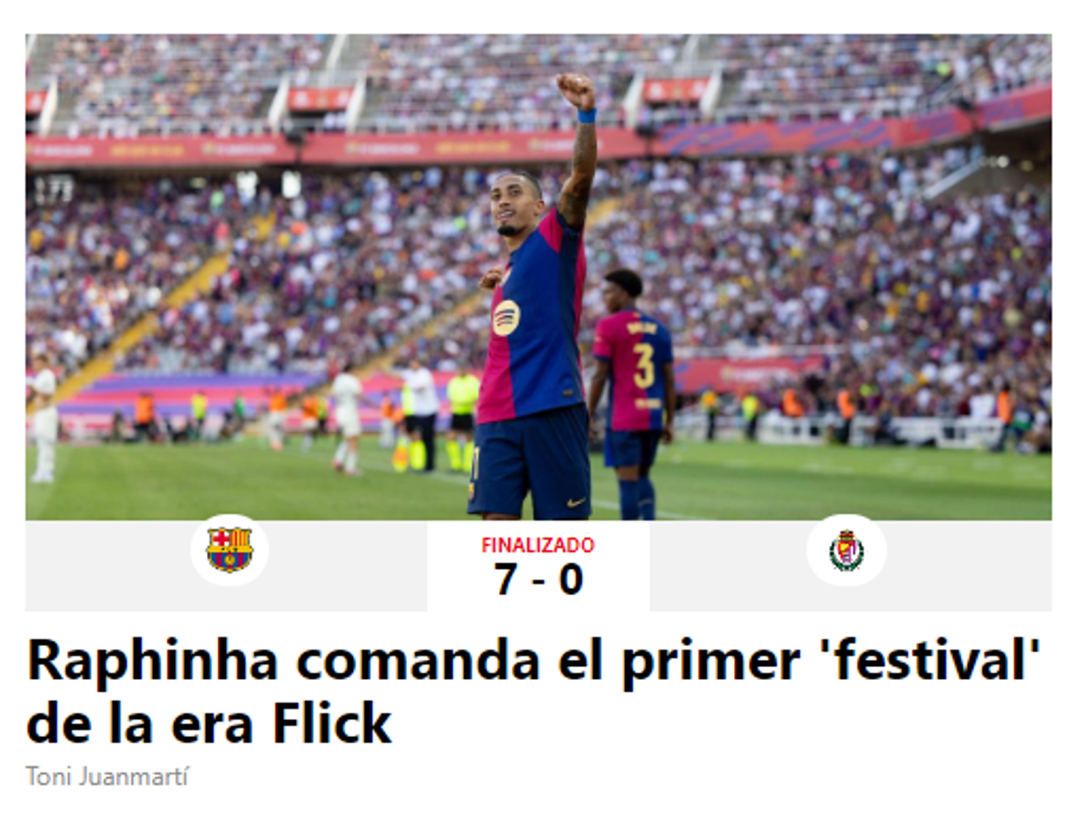 Barcelona propinó paliza y esto dice la prensa: “Pensaban que estábamos para descenso, pero somos los mejores y líderes”