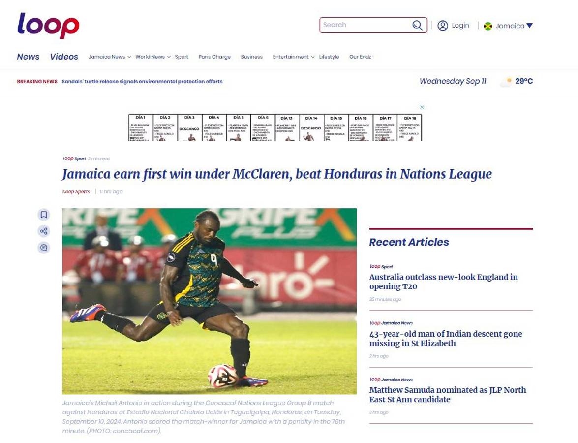 Prensa internacional se sorprendió por derrota de Honduras y en Jamaica festejan la victoria en Nations League