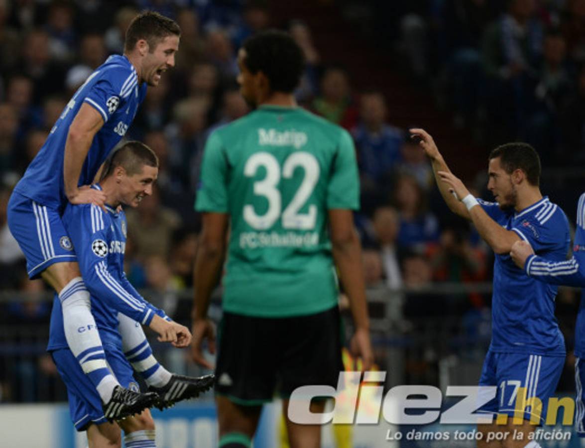 Schalke 04 vs Chelsea FC en UEFA Champions League.