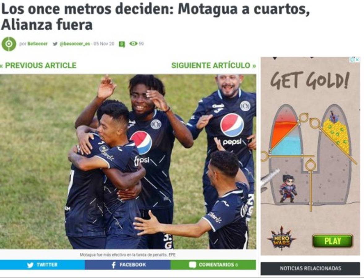 'Castellanos y los penales lo dejaron desolado': La prensa internacional sobre el pase de Motagua en Liga Concacaf