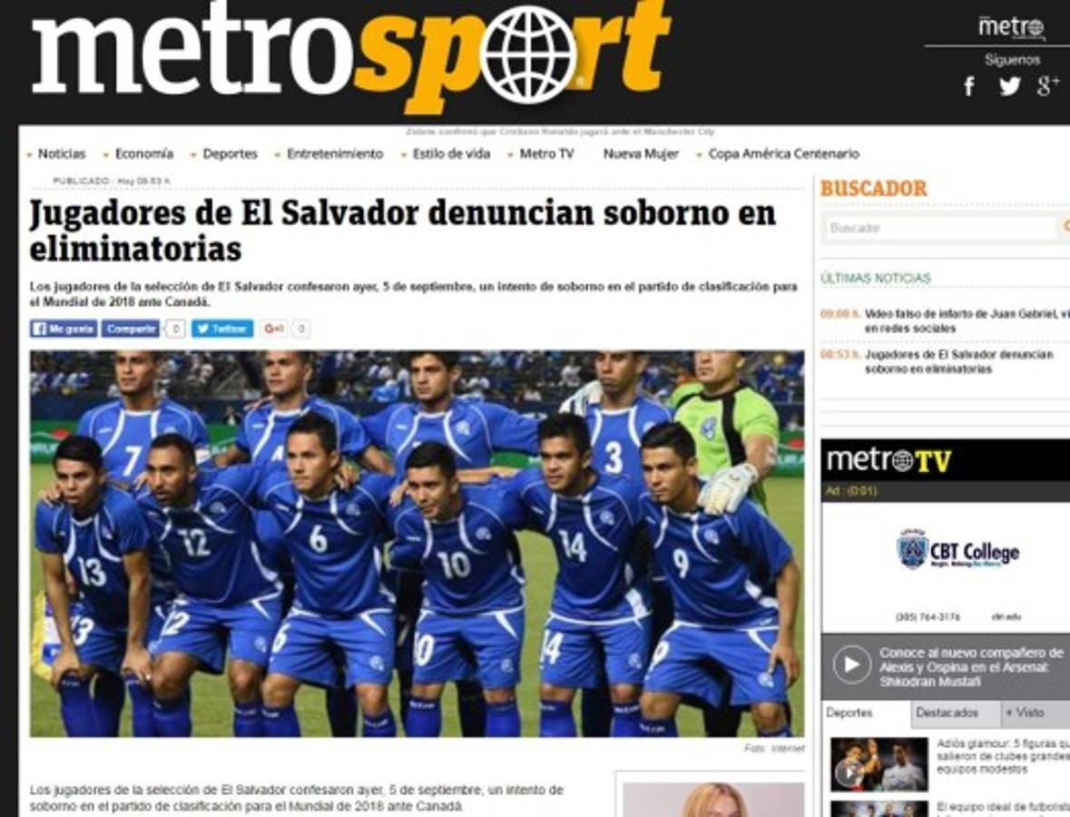 Prensa mundial hace eco del escándalo que denunciaron seleccionados de El Salvador