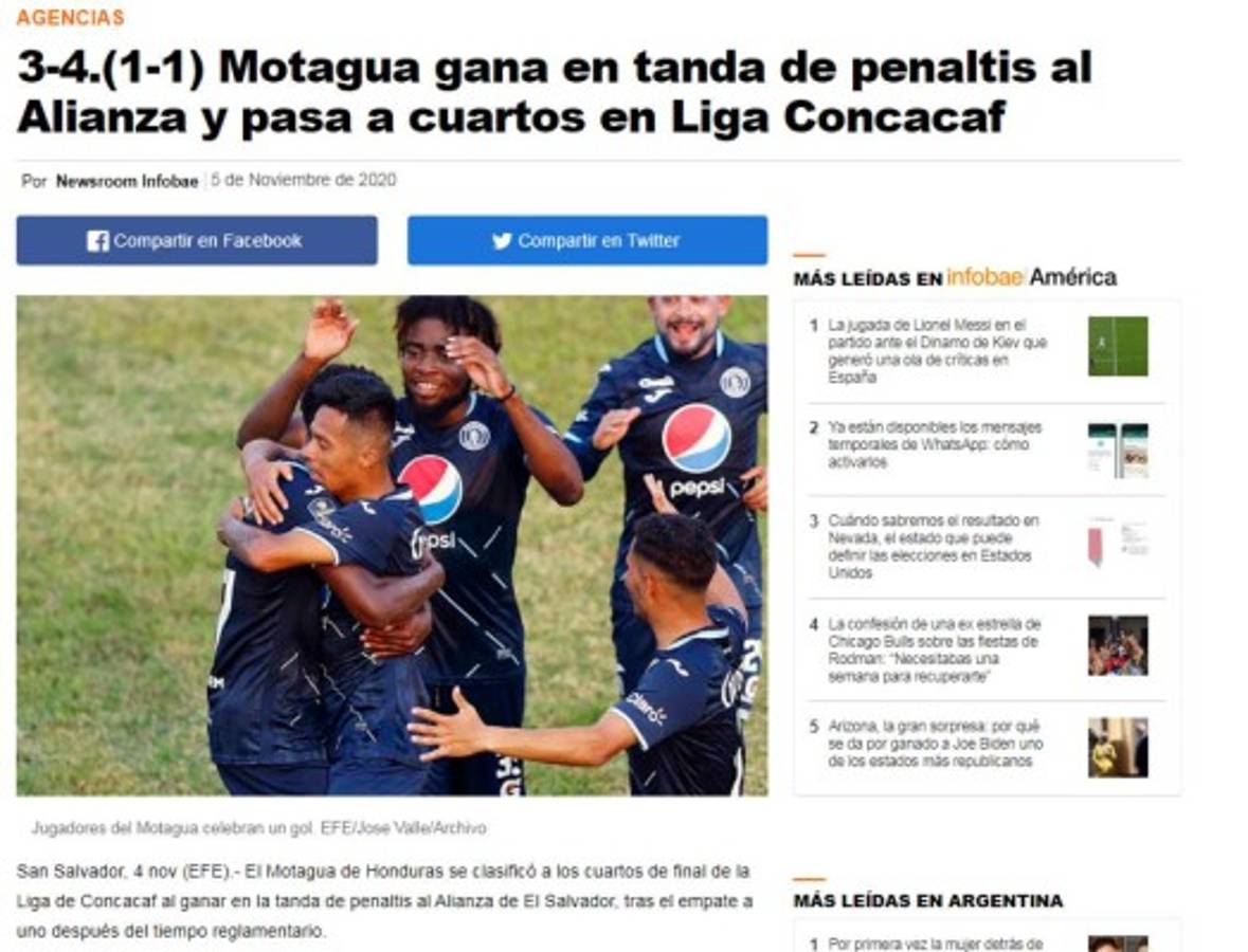 'Castellanos y los penales lo dejaron desolado': La prensa internacional sobre el pase de Motagua en Liga Concacaf