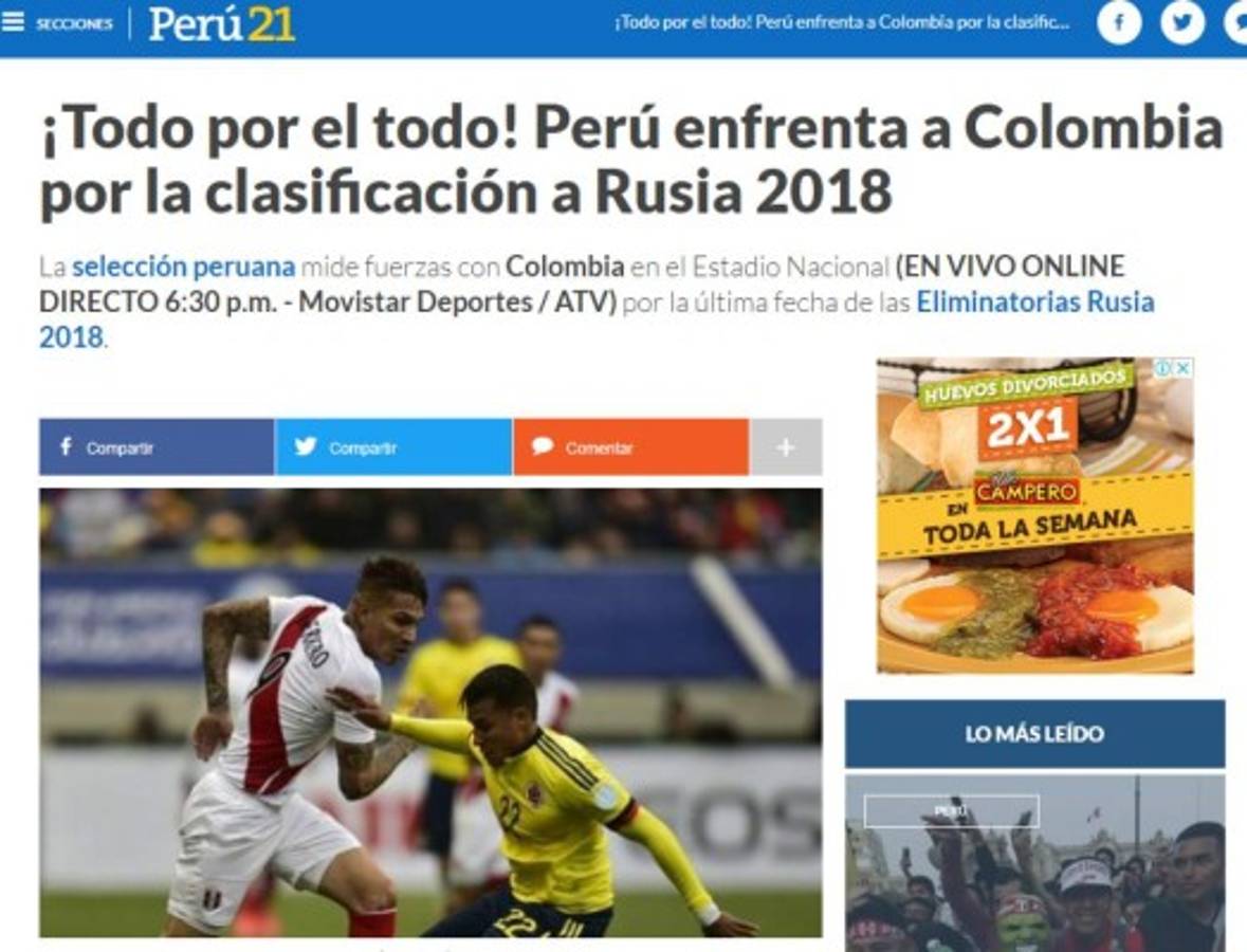 Así amanecieron las portadas en la última fecha para clasificar al Mundial de Rusia