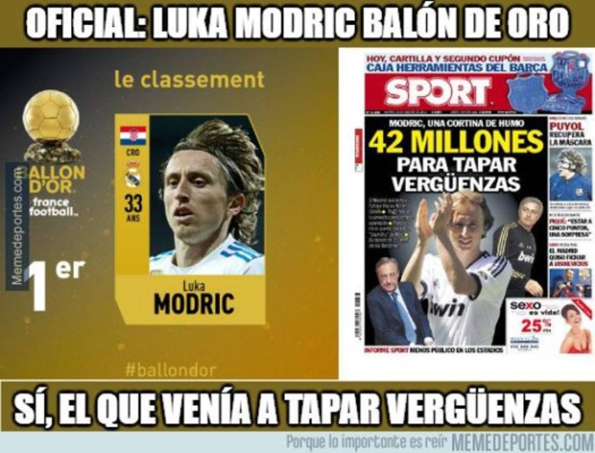 Memes: Destruyen a Cristiano Ronaldo y Messi por el Balón de Oro conquitado por Modric
