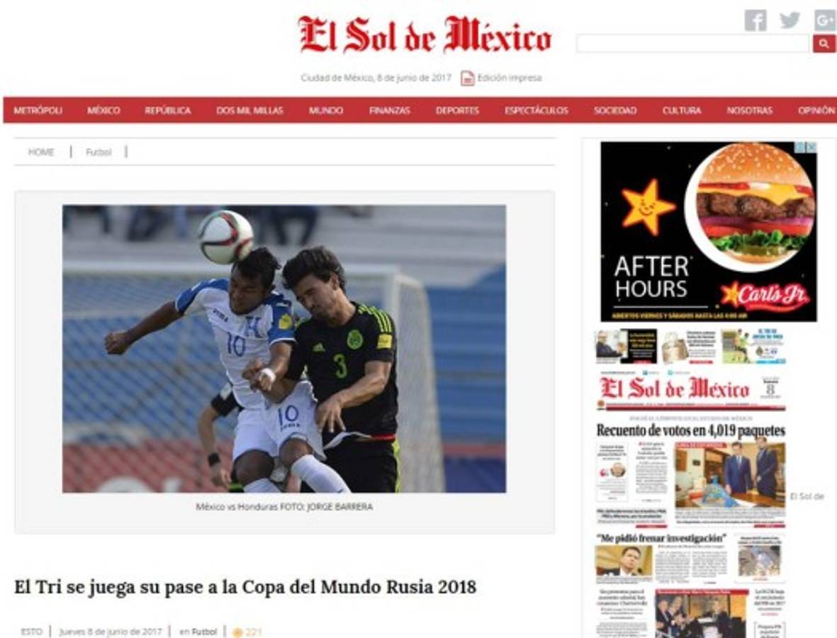 Lo que amaneció diciendo la prensa mexicana sobre partido ante Honduras